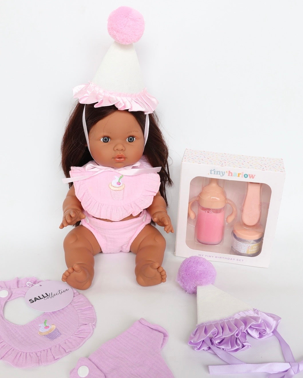LLORENS DOLL Mini Colettos –  Llorens Mini Colette Isabel Girl Doll 34cm with Long Brown Hair | Spanish Doll Australia