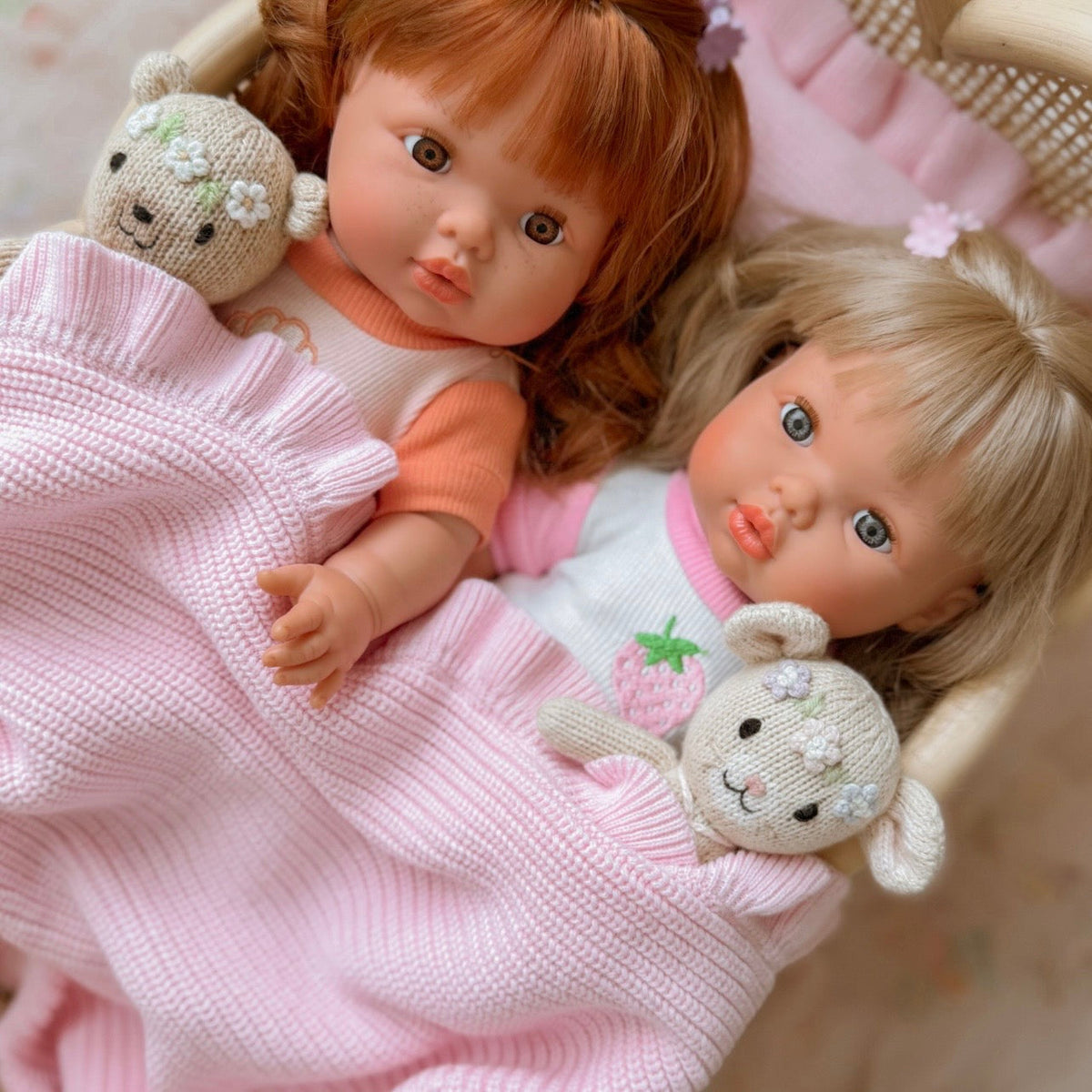 Powder Blush Luxe Pink frilled Dolly (Blanket only)
