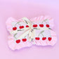 Frilled Gingham Cherry Blanket + Pillow set
