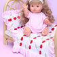 Frilled Gingham Cherry Blanket + Pillow set