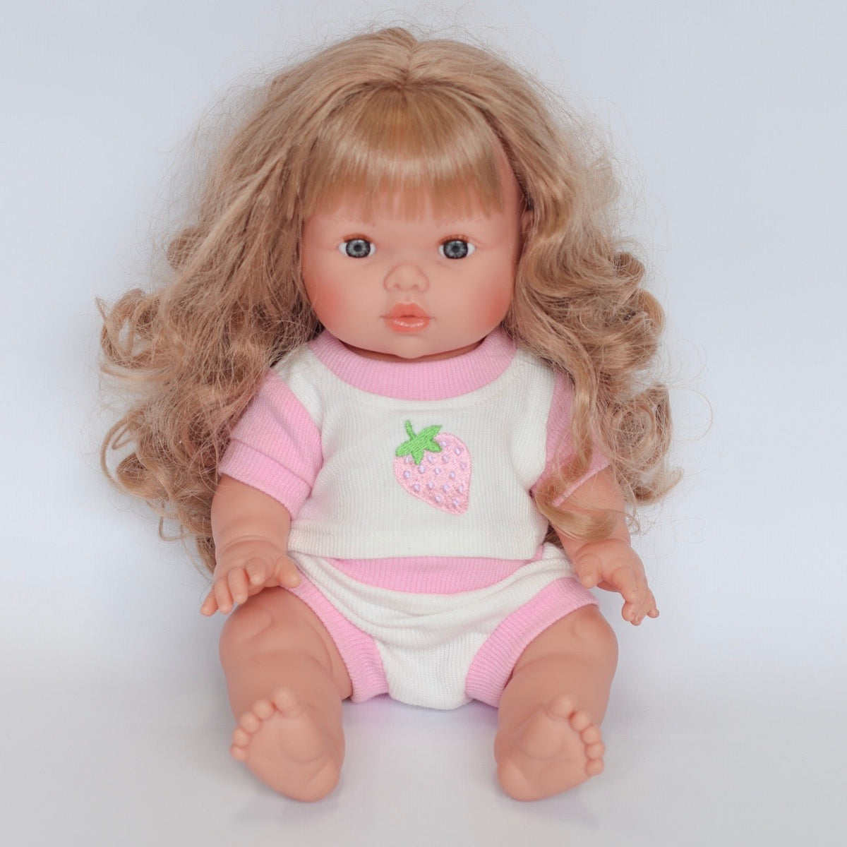 Strawberry Dolls top + Bloomer shorts set Fits 34-38cm Minikane Gordis, Mini Colettos, Llorens dolls