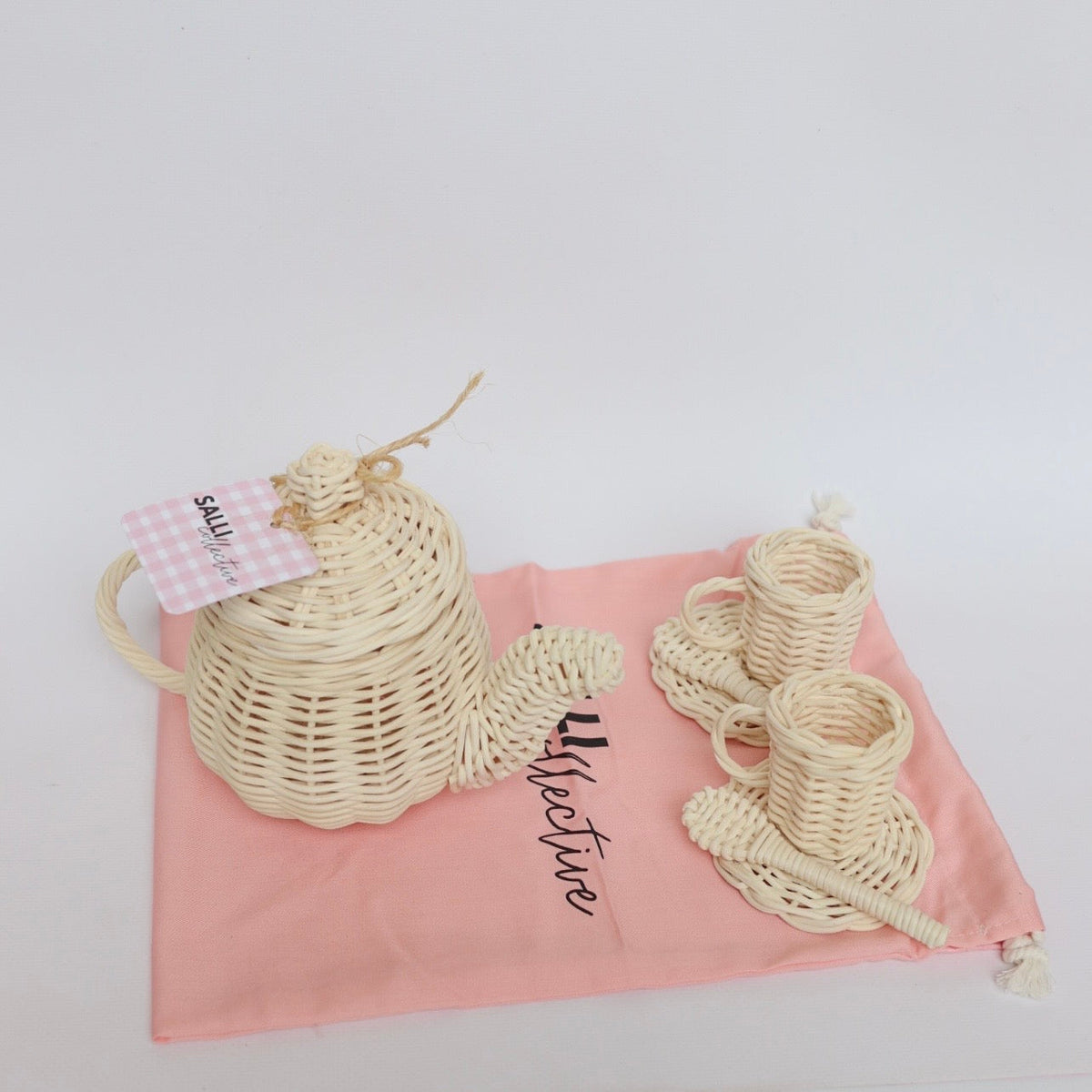 Dolls sized Rattan Tea set