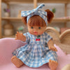 Dolls Sky Blue Cherry Gingham🍒 Chloe dress + Bow - Fits 34-38cm Minikane Gordis, Mini Colettos, Llorens dolls