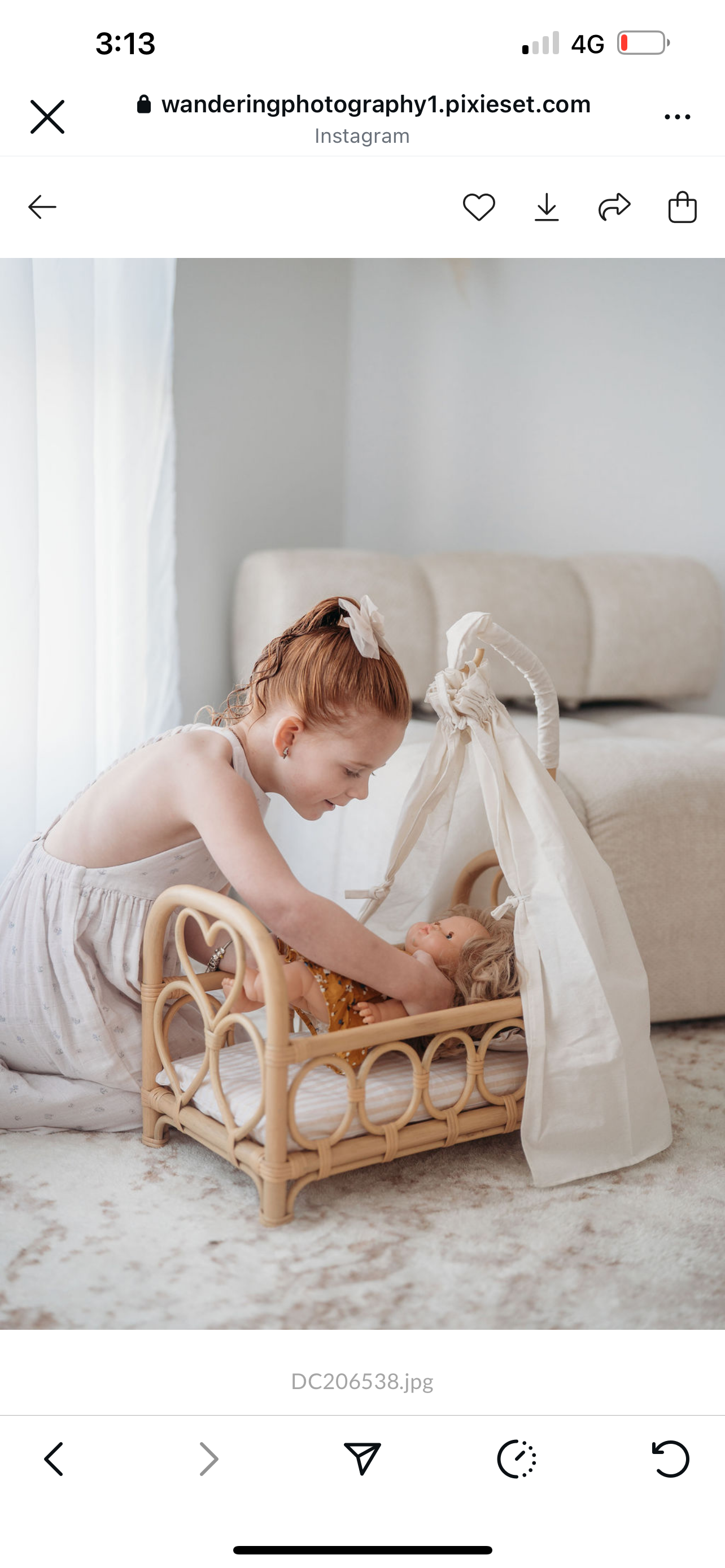 Heartstrings dolls canopy cot with mattress and canopy