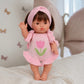 PRE ORDER Doll Garden girls Pink knitted Romper Dolls clothes - Fits 34-38cm Minikane Gordis, Mini Colettos, Miniland Dolls, Llorens dolls