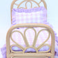 Frilled Purple Gingham doll Blanket + Pillow set