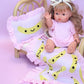 Frilled Smilie Banana doll Blanket + Pillow set