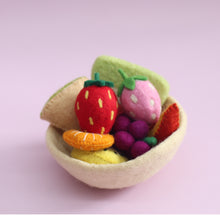Load image into Gallery viewer, Felt tutti frutti Salad + felt bowl- 9 pce set