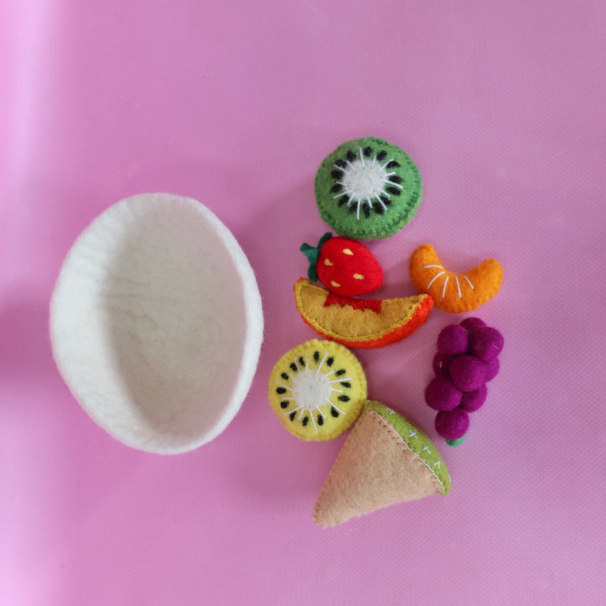 ON SALE Felt tutti frutti Salad + felt bowl- 8 pce set