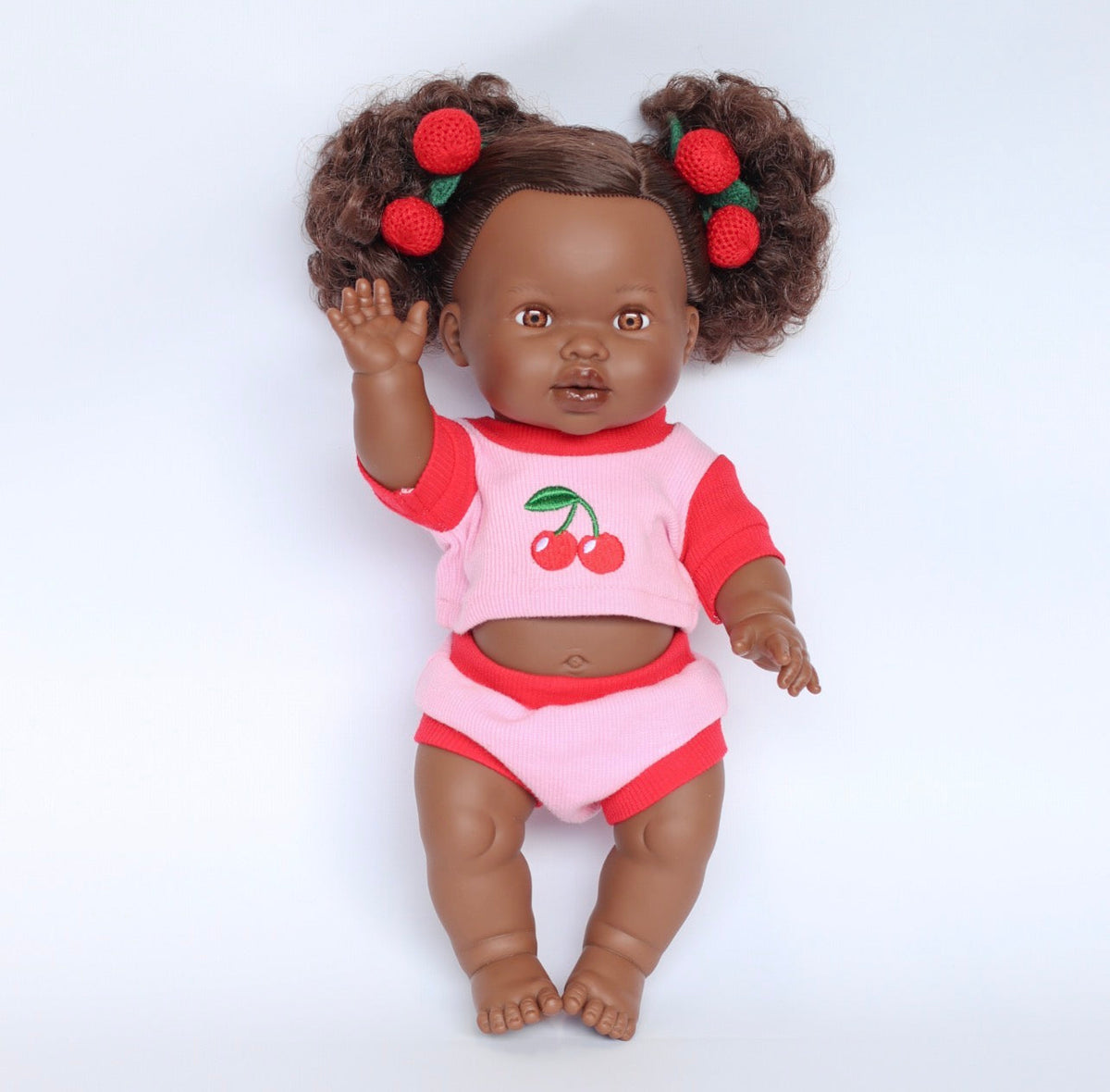 Cherry Dolls top + Bloomer shorts set Fits 34-38cm Minikane Gordis, Mini Colettos, Llorens dolls