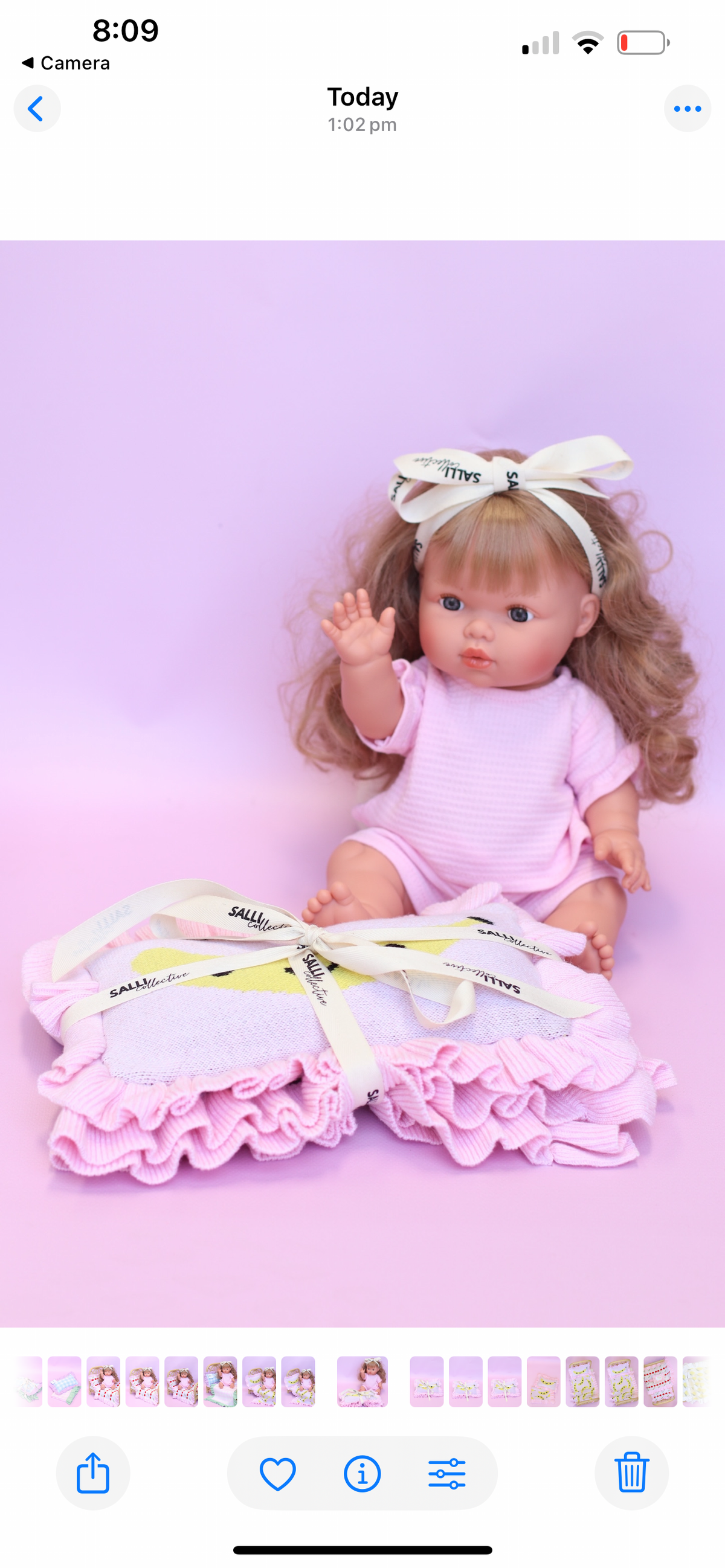 Frilled Smilie Banana doll Blanket + Pillow set