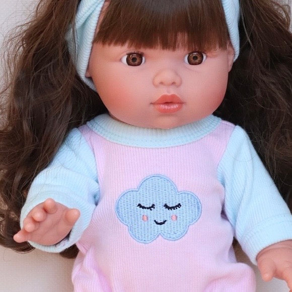 Dolls Sweet Dreams cloud Romper + Bow set  Fits 34-38cm Minikane Gordis, Mini Colettos, Llorens dolls