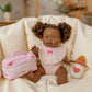 Dolls Blushing pink bow bib and Diaper duo - Fits 34-38cm Minikane Gordis, Mini Colettos, Llorens dolls