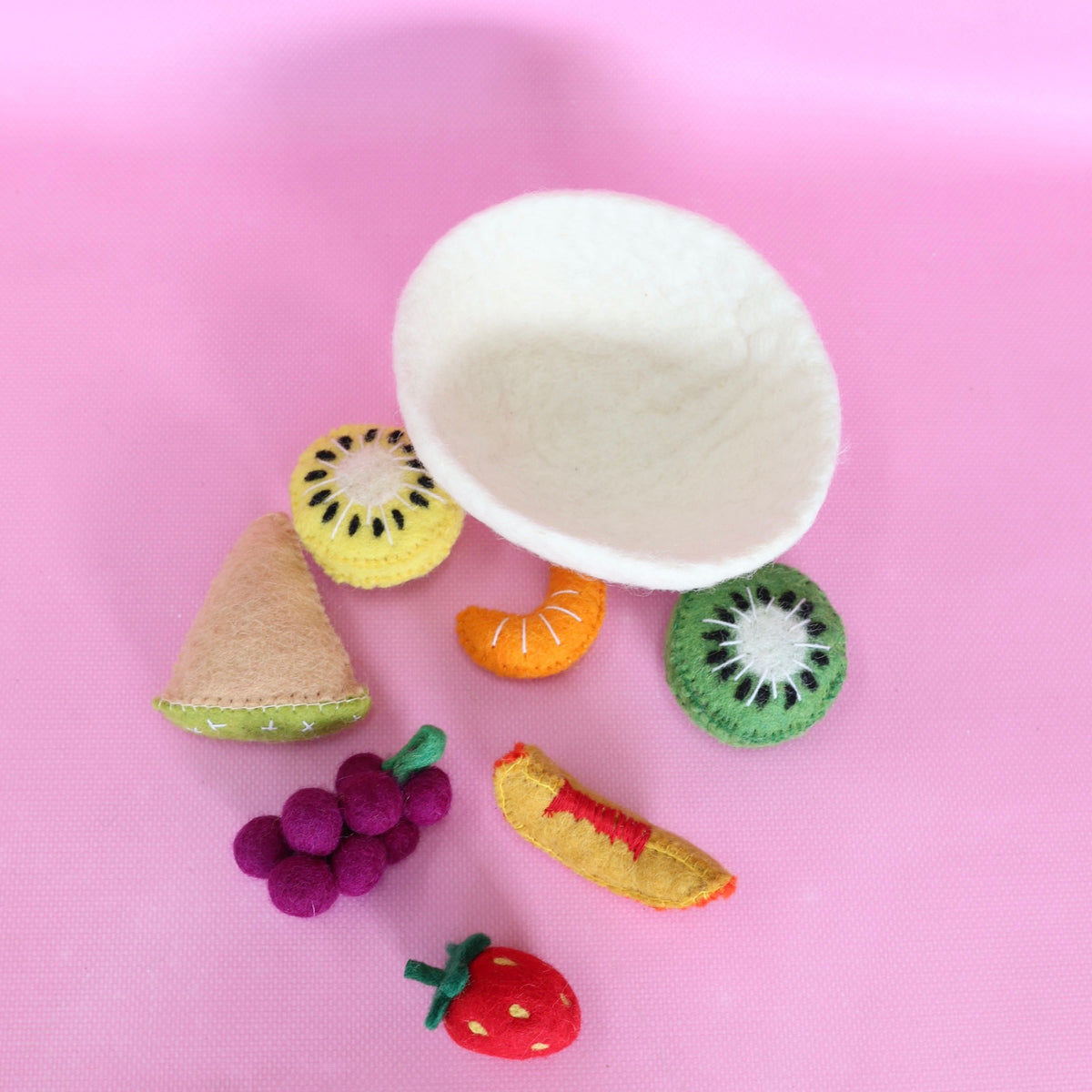 ON SALE Felt tutti frutti Salad + felt bowl- 8 pce set