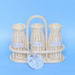 Natural rattan Milk bottles -three in holder - plain or with labels