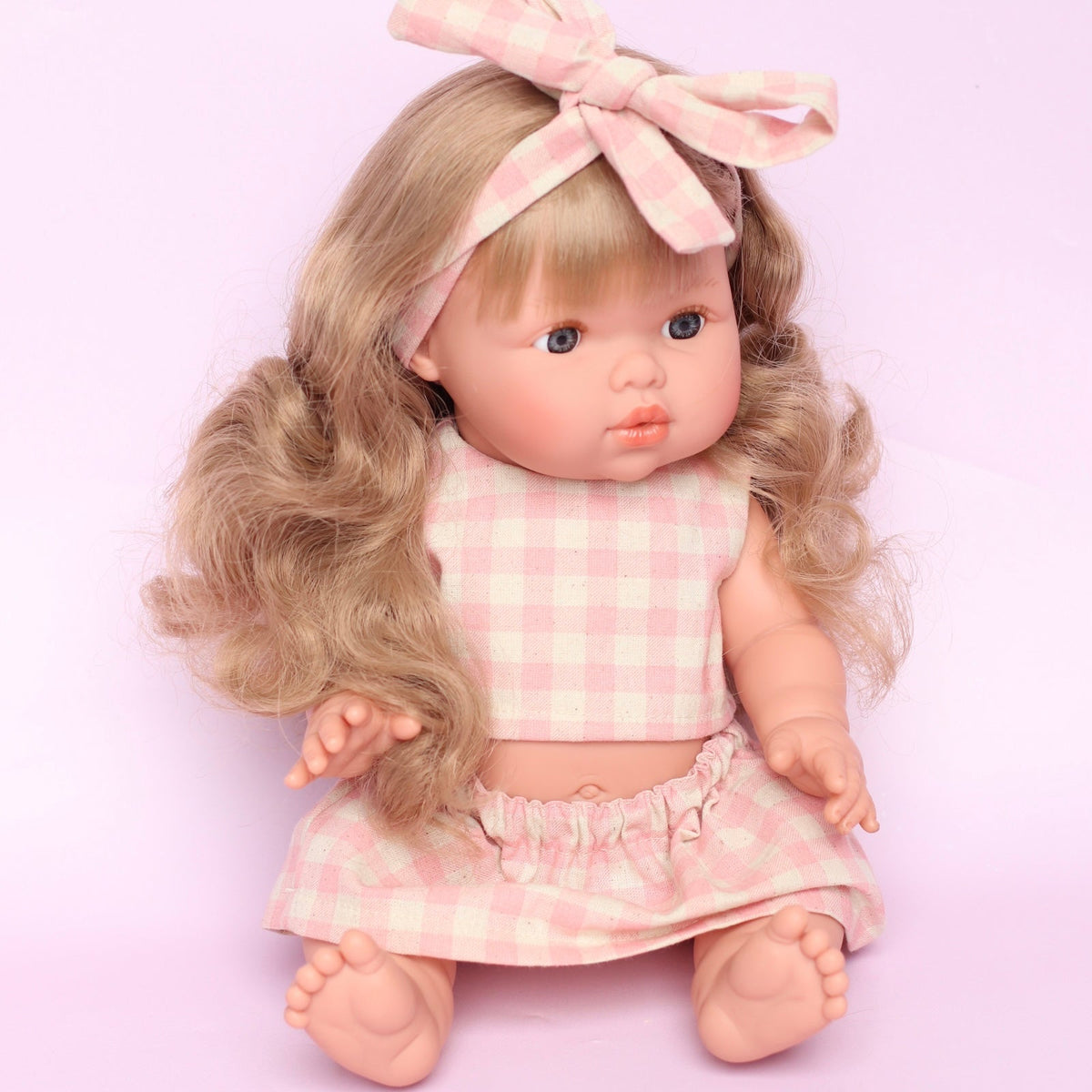Llorens Mini Colettos Lyla Girl Doll 34cm with Long Blonde Hair | Spanish Doll Australia