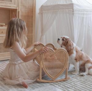 Heart strings Rattan DOLLY CRADLE plus mattress