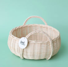Load image into Gallery viewer, Boho rattan basket with Braided handles