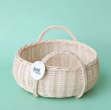 Load image into Gallery viewer, ON SALE large Boho rattan basket with Braided handles
