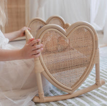 Load image into Gallery viewer, Heart strings Rattan DOLLY CRADLE plus mattress