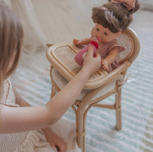 Load image into Gallery viewer, Heart strings - Rattan doll high chair