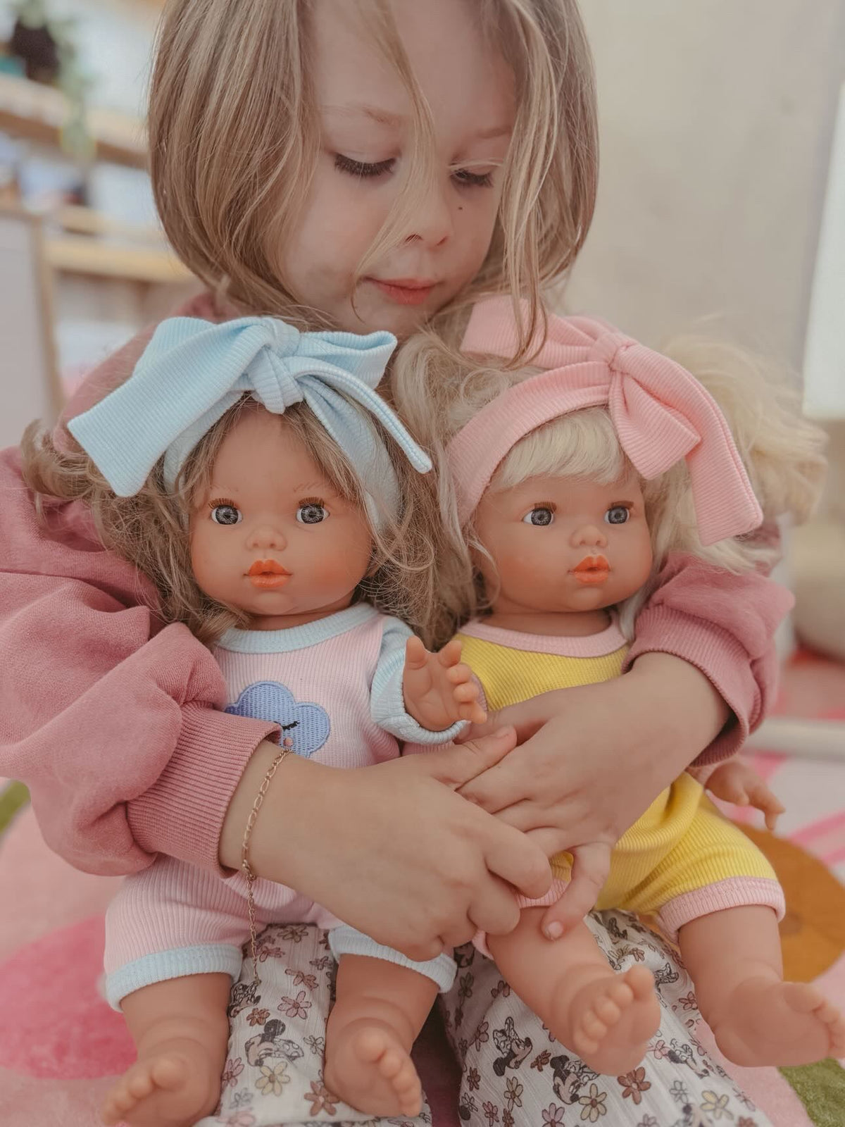 Dolls Sweet Dreams cloud Romper + Bow set  Fits 34-38cm Minikane Gordis, Mini Colettos, Llorens dolls
