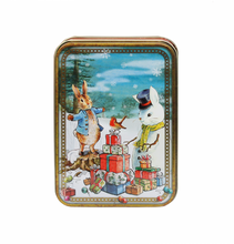 Load image into Gallery viewer, Peter rabbit vintage Christmas tin - two sizes