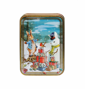 Peter rabbit vintage Christmas tin - two sizes