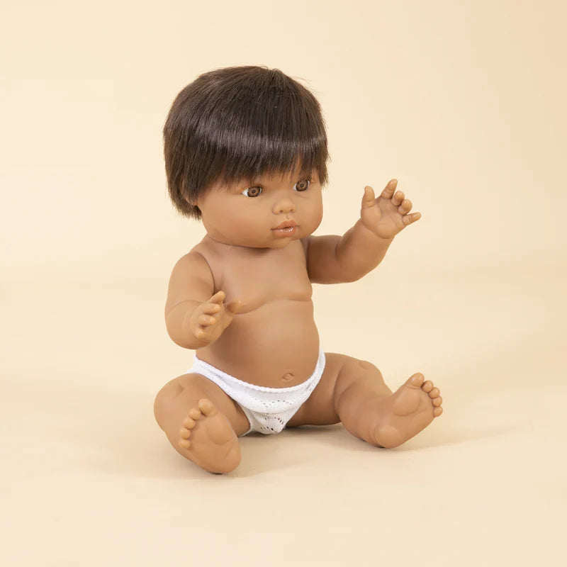 Llorens Mini Colettos Luka Hispanic Boy Doll 34cm with Brown Hair | Spanish Doll Australia