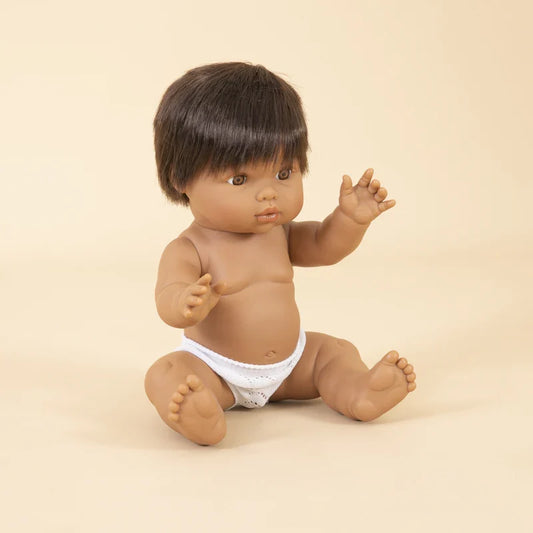 Llorens Mini Colettos Luka Hispanic Boy Doll 34cm with Brown Hair | Spanish Doll Australia