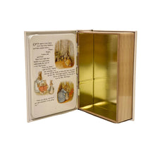 Load image into Gallery viewer, Peter Rabbit book shaped tin