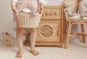 ON SALE Rattan basket with handles