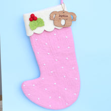 Load image into Gallery viewer, ON SALE Deluxe Large Natural Felt Christmas Stockings - 6 colours