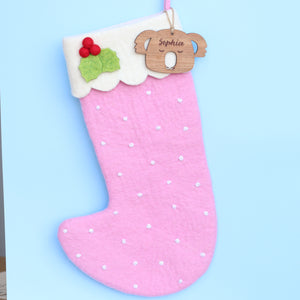 ON SALE Deluxe Large Natural Felt Christmas Stockings - 6 colours