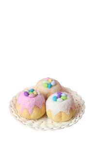 Easter egg sponge cakes