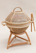 Load image into Gallery viewer, Rattan kids BBQ + tongs + hot coals ( Australia only)