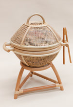 Load image into Gallery viewer, CLEARANCE SALE!! Rattan kids BBQ + tongs + hot coals ( Australia only)