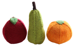 Papoose Felt fruit trio - Pear Orange Apple