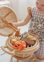 Load image into Gallery viewer, Rattan kids BBQ + tongs + hot coals ( Australia only)