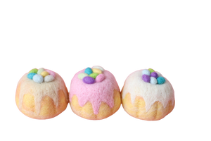 Easter egg sponge cakes