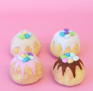 Easter egg sponge cakes