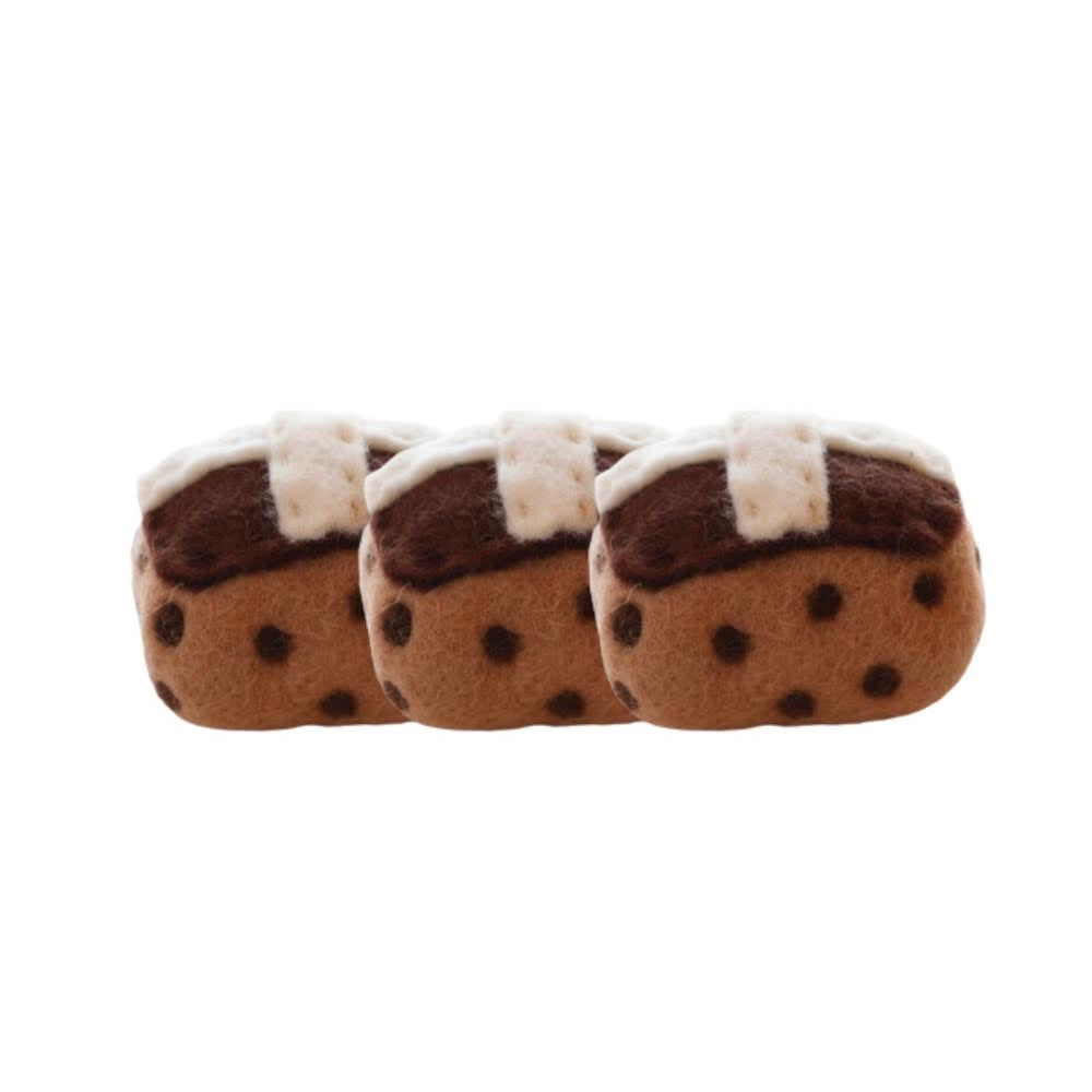 Felt traditional hot cross buns - set or single