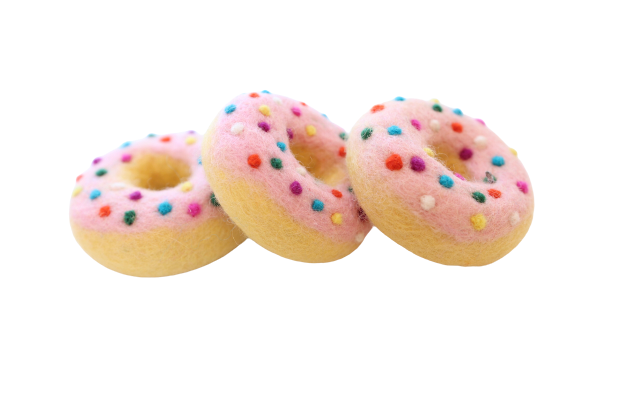 Rainbow sprinkles donuts  - Set of three