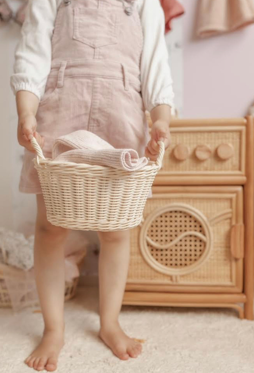 ON SALE Rattan basket with handles