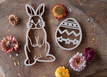 Load image into Gallery viewer, Bunny and egg dough cutters - 2 pce
