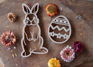 ON SALE Bunny and egg dough cutters - 2 pce