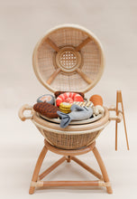 Load image into Gallery viewer, CLEARANCE SALE!! Rattan kids BBQ + tongs + hot coals ( Australia only)