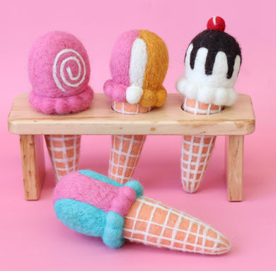 READY TO SHIP - FELT ICE CREAM SET OR SINGLES
