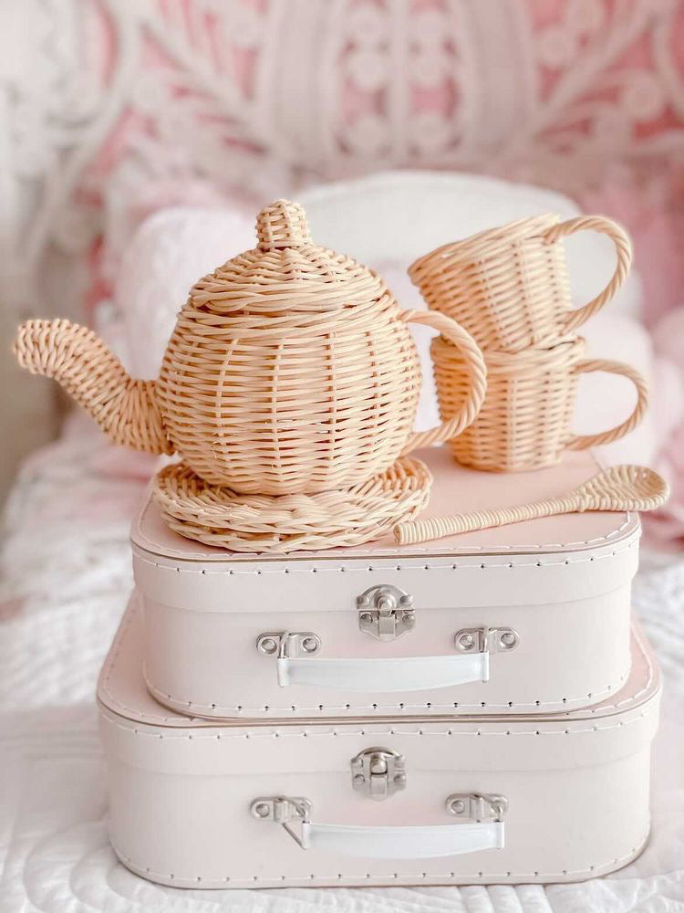 Rata Tea Set PRE ORDER SEP Little Sippers Rattan tea set - 7 pce – Juni Moon