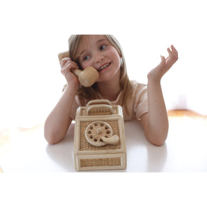 PRE ORDER Vintage style Rattan Telephone - Arrival April 15